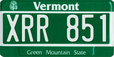 VT license plate XRR851