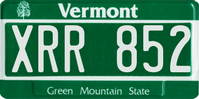 VT license plate XRR852