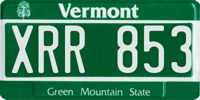 VT license plate XRR853