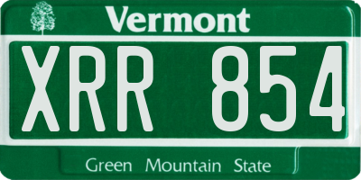 VT license plate XRR854