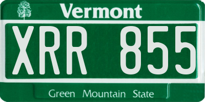 VT license plate XRR855