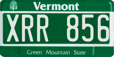 VT license plate XRR856