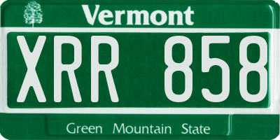 VT license plate XRR858