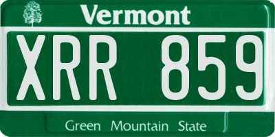 VT license plate XRR859