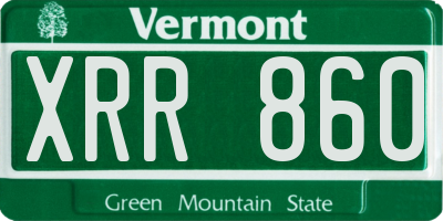VT license plate XRR860
