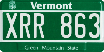 VT license plate XRR863
