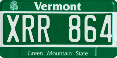 VT license plate XRR864