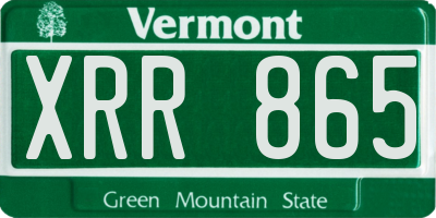VT license plate XRR865