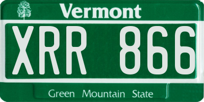 VT license plate XRR866