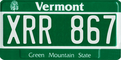 VT license plate XRR867