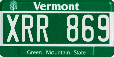 VT license plate XRR869