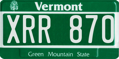 VT license plate XRR870