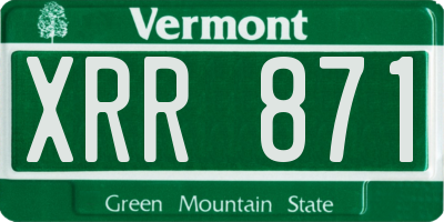 VT license plate XRR871
