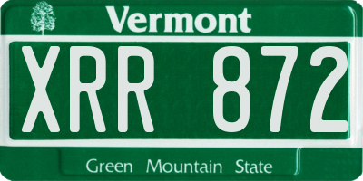 VT license plate XRR872