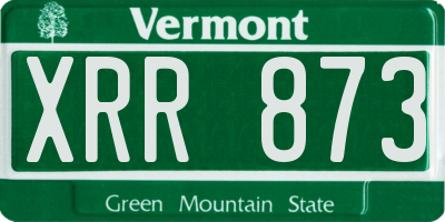 VT license plate XRR873
