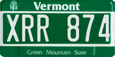 VT license plate XRR874