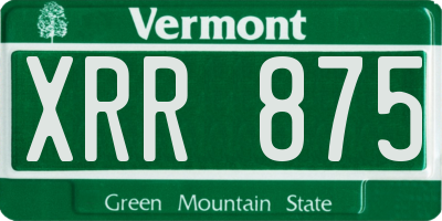 VT license plate XRR875