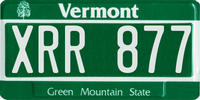 VT license plate XRR877