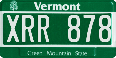 VT license plate XRR878