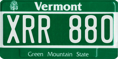 VT license plate XRR880