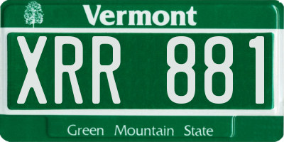 VT license plate XRR881