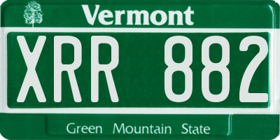 VT license plate XRR882