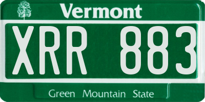 VT license plate XRR883