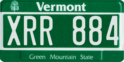 VT license plate XRR884