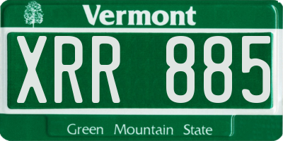 VT license plate XRR885