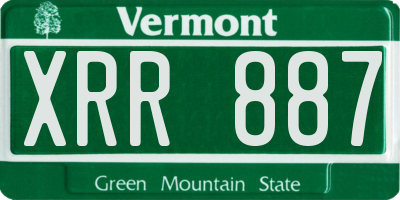 VT license plate XRR887