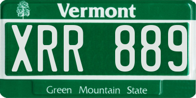 VT license plate XRR889