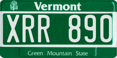VT license plate XRR890