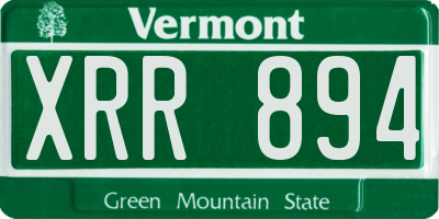 VT license plate XRR894