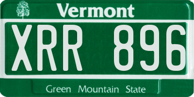 VT license plate XRR896