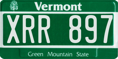VT license plate XRR897