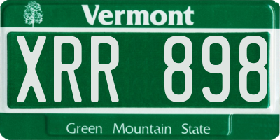 VT license plate XRR898