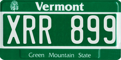 VT license plate XRR899