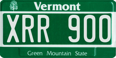 VT license plate XRR900