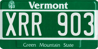 VT license plate XRR903