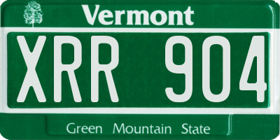 VT license plate XRR904