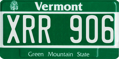 VT license plate XRR906