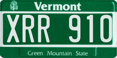 VT license plate XRR910