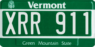 VT license plate XRR911
