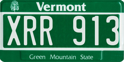 VT license plate XRR913