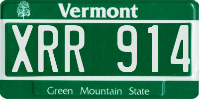 VT license plate XRR914