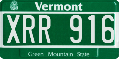 VT license plate XRR916