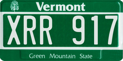 VT license plate XRR917