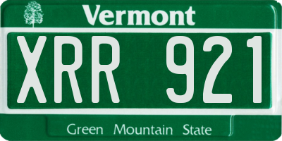 VT license plate XRR921