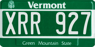 VT license plate XRR927