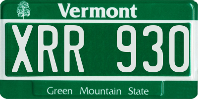 VT license plate XRR930
